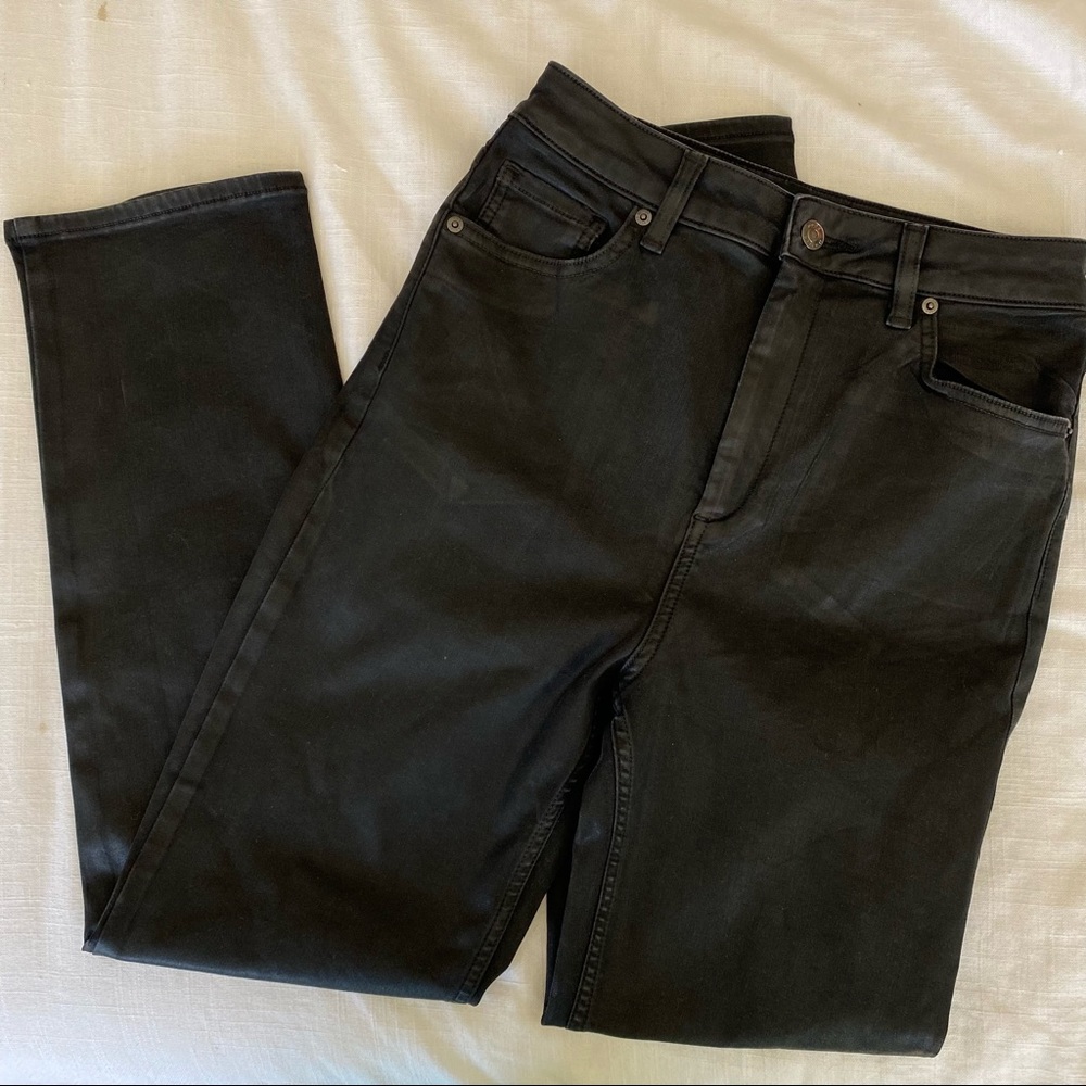 ASOS Coated Black Cigarette Jeans
